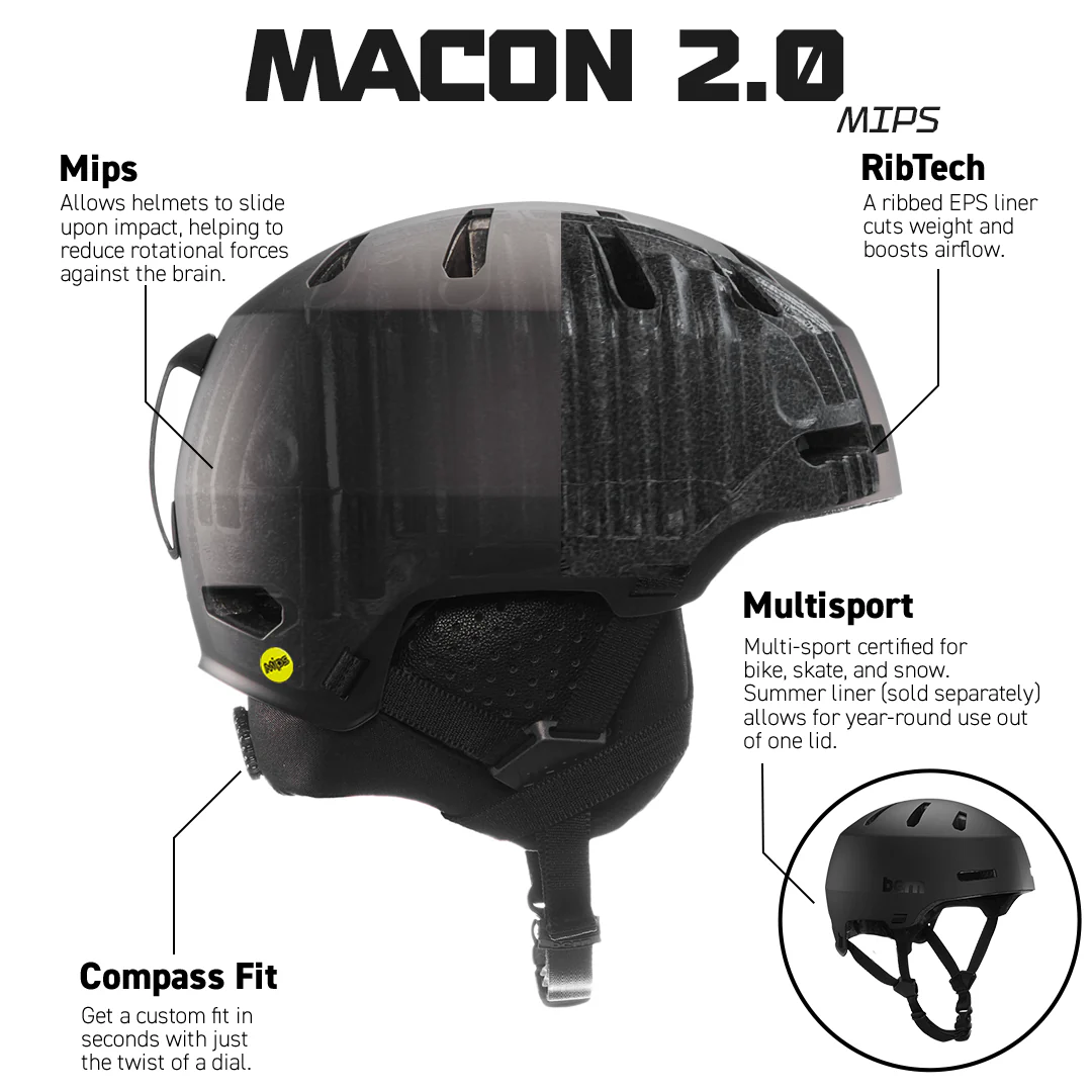 Bern Macon 2.0 MIPS Helmet - Satin Vapor - Image 4