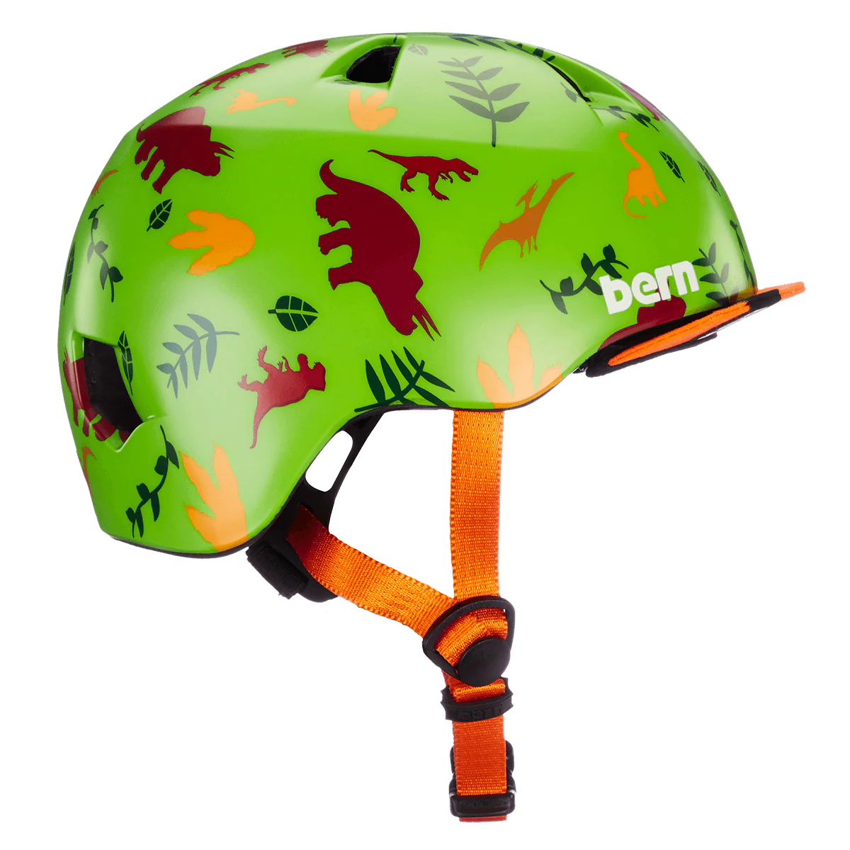 Bern Tigre Youth Helmet - Satin Green Dino - Image 3
